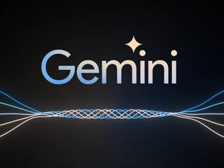 Google Gemini logo on a black background