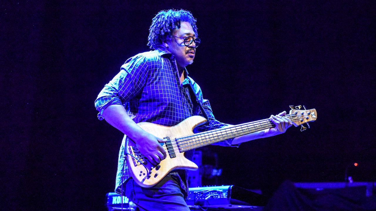 James Genus performs at the Barbican on July 28, 2023 in London, England.