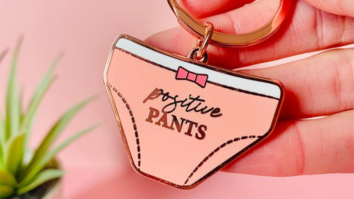 Positive pants keyring
