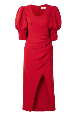 kate middleton birthday dress - Self-Portrait Gathered Stretch-Crepe Midi Dress