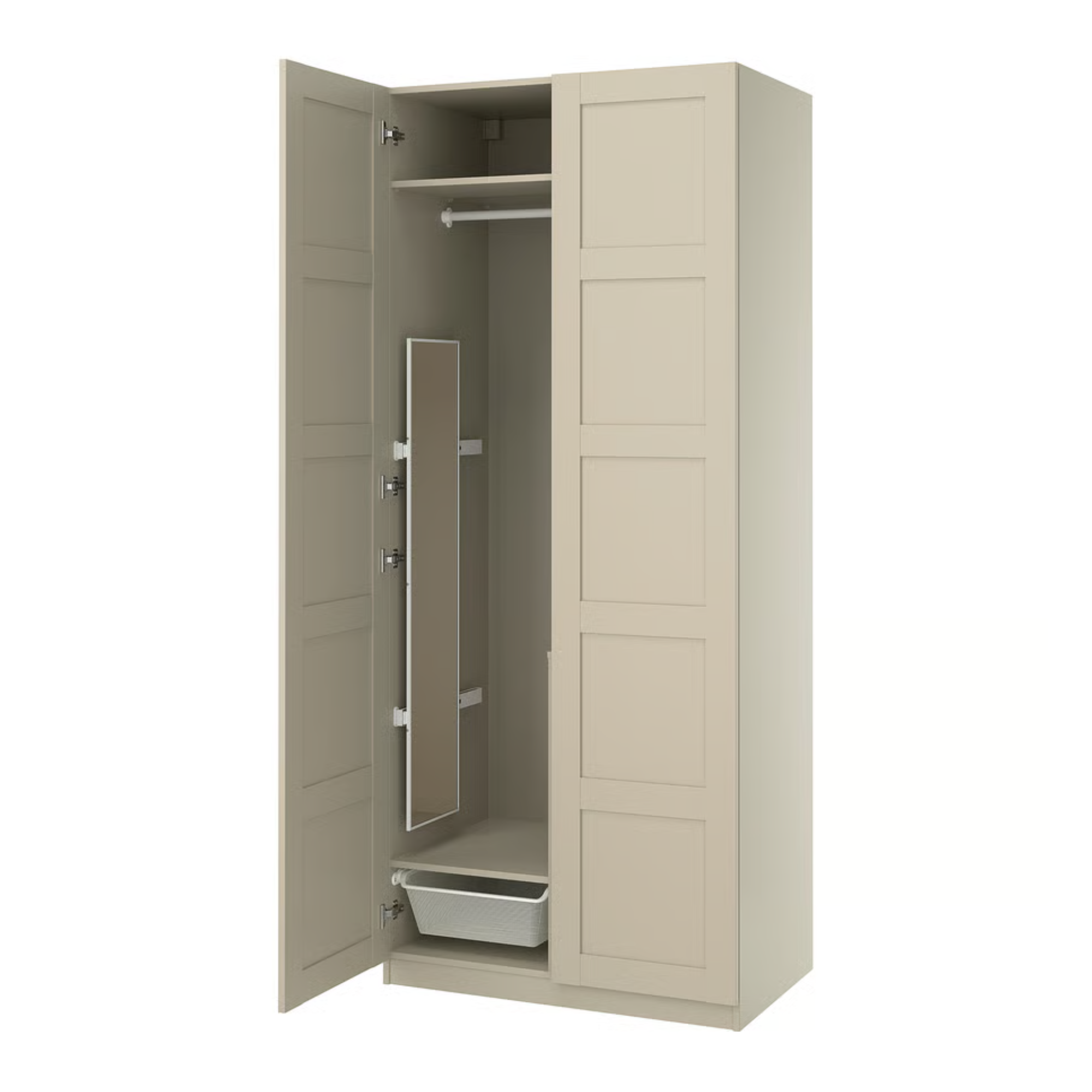 a beige IKEA wardrobe