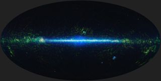 This mosaic shows the entire sky imaged by the Wide-field Infrared Survey Explorer (WISE). Infrared light refers to wavelengths that are longer than those visible to the human eye.