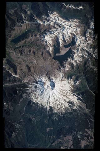 Mount St. Helens National Volcanic Monument from ISS