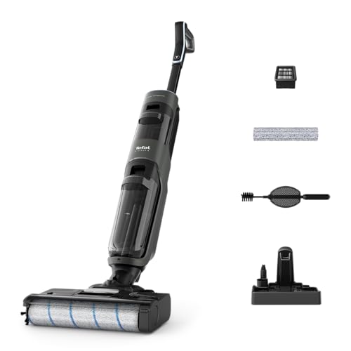 Tefal X-Clean 4 Cordless Wet &amp;amp; Dry Vacuum Mop &amp;ndash; Hard Floor Cleaner With Self-Cleaning, Smart Sensor, Self-Propelled Brush-Roll, 50 Min Battery, Lightweight Design, Grey Gf5035m0