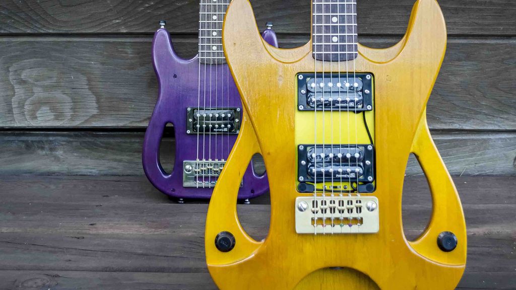 This innovative electric guitar features modular pickups, reversible hardware and a builtin
