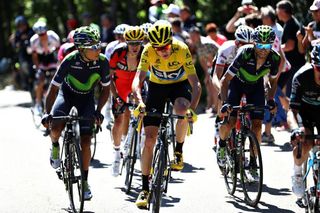 Nairo Quintana and Chris Froome ride next to each other during stage 12 of the Tour de France