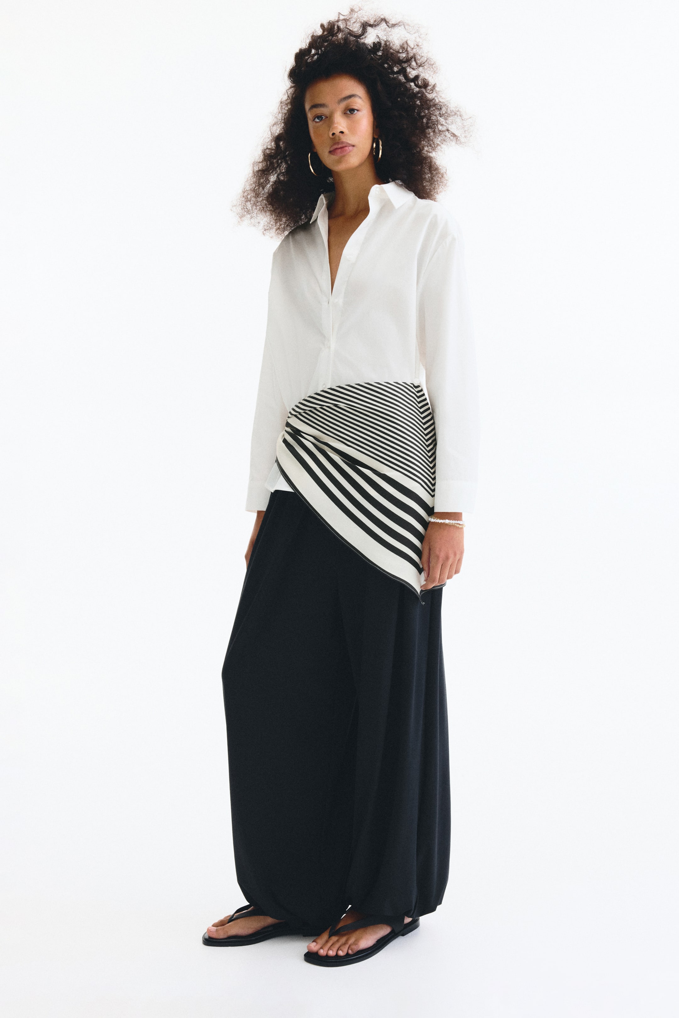 Scarf-Detail Shirt