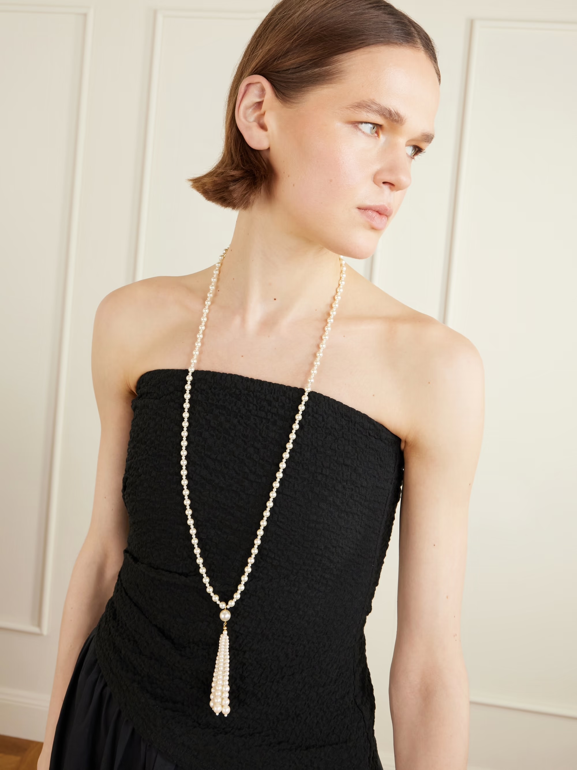 JENNIFER BEHR, Solenne Gold-Tone Crystal Necklace