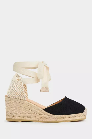 Maureene Černé plátno Espadrille Wedges