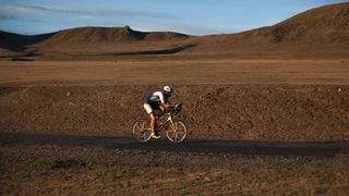 riding through the Mongolian desert