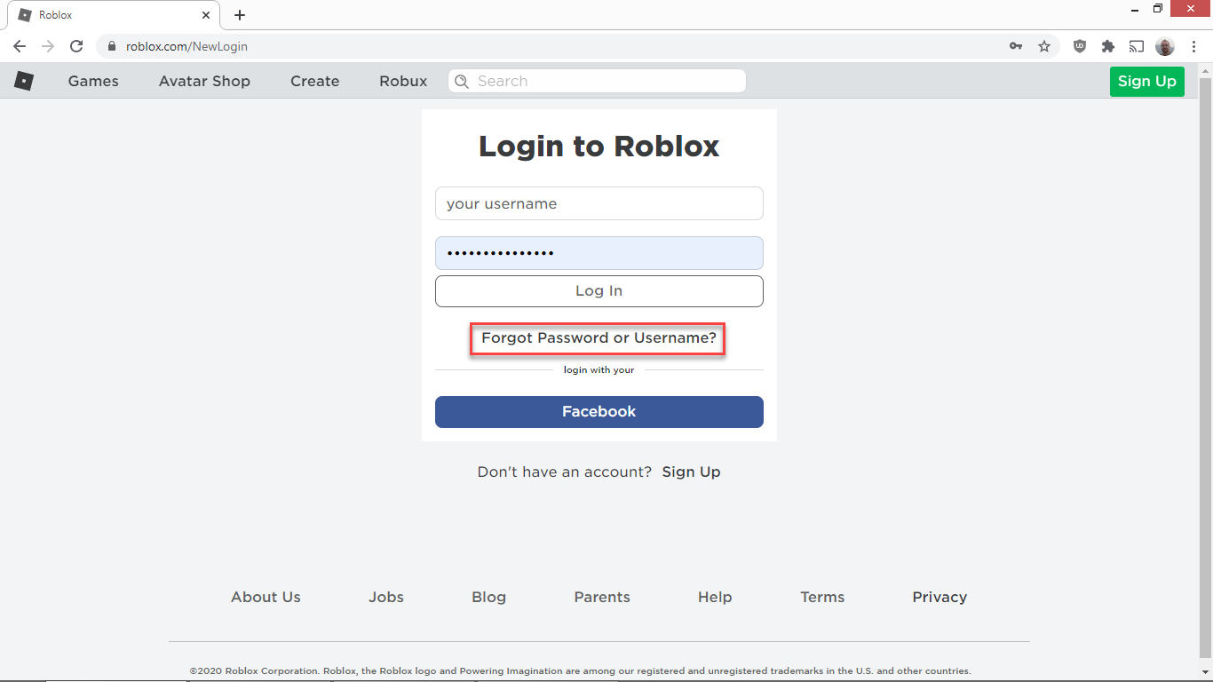 roblox login without email