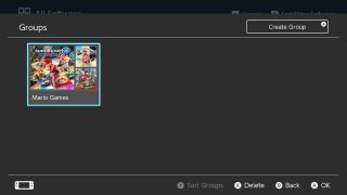 How to create groups on Nintendo Switch - Press the L Button