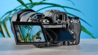 A black Sony A1 II mirrorless camera for sports and wildlife photography