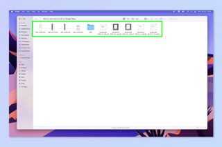 A screenshot showing how to clean up a folder in macOS Finder