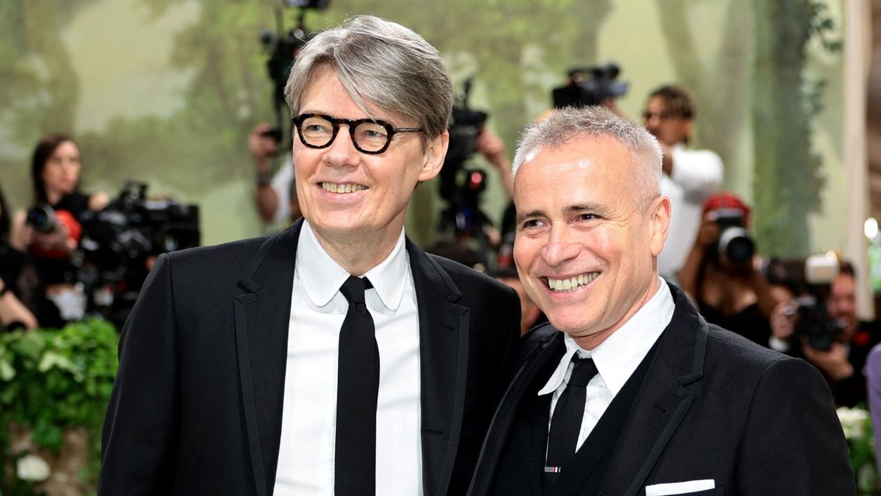 thom browne and andrew bolton at the met gala