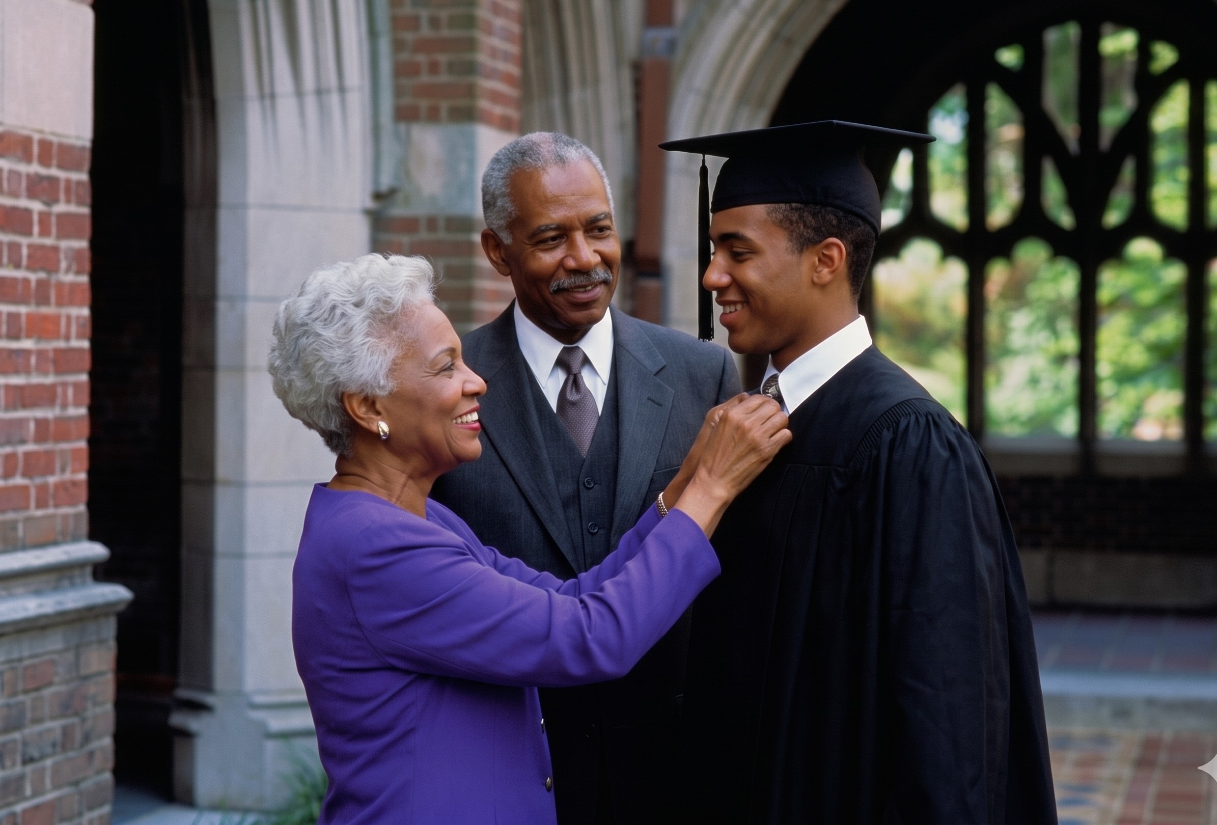 grandparents and grandson at graduation