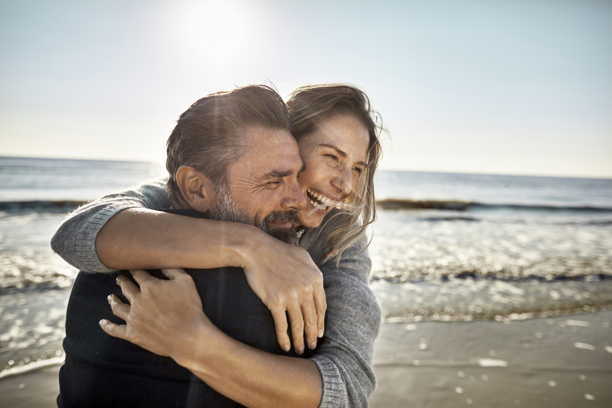 Happy couple on the beach