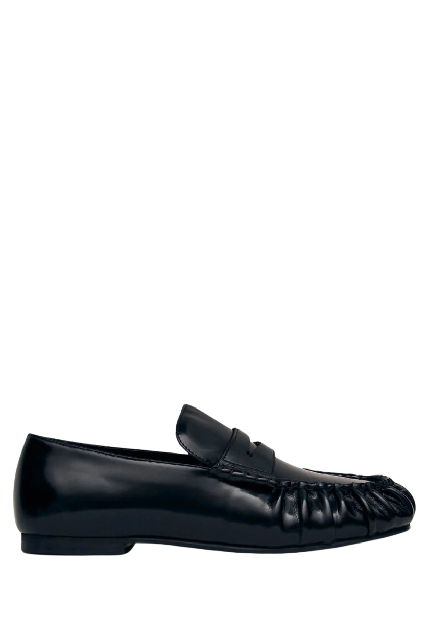 ALOHAS, Aven Black Leather Loafers