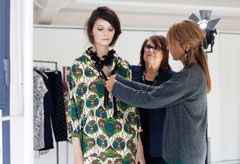 Marni&#039;s Consuelo Castiglioni and H&amp;M&#039;s Margareta van den Bosch style the collection on a model