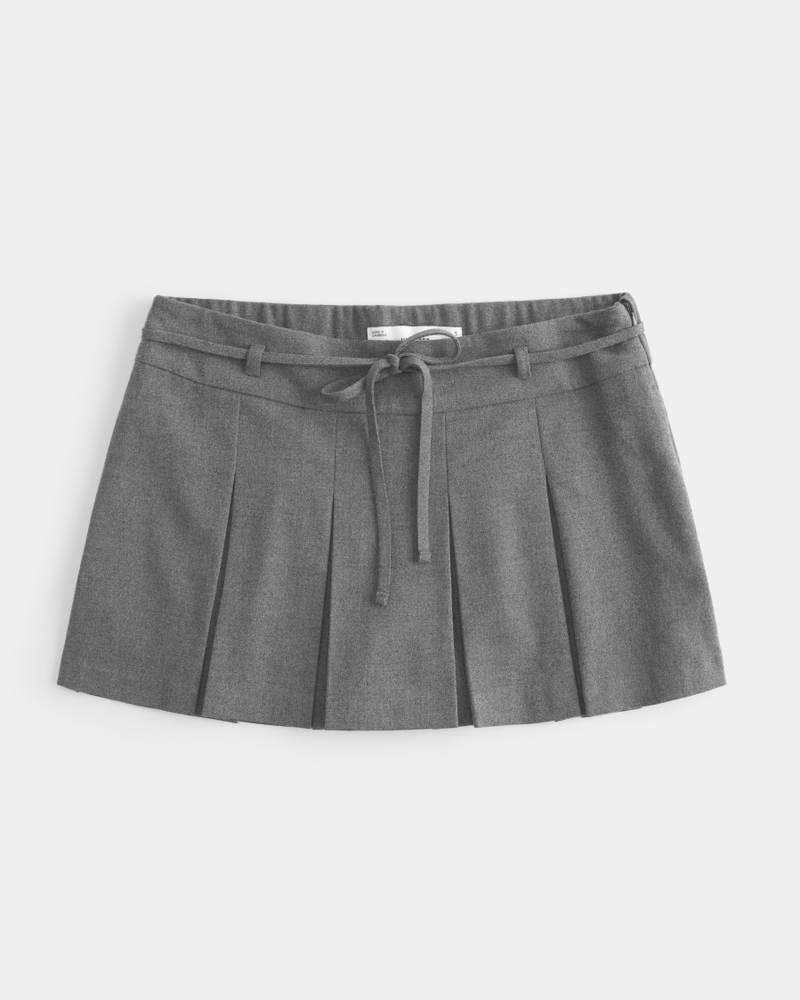 Mid-Rise Pleated Mini Skort