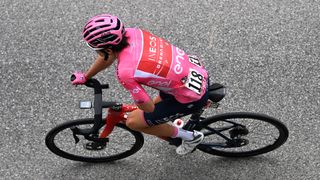 Giro d'Italia cyclist in the pink jersey