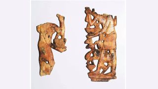 Ivories depicting women carrying offerings and scenes of life were found in the temple.