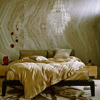 gold textured bedroom
