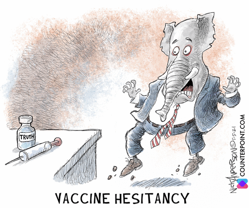 Political Cartoon U.S. gop lies vaccine