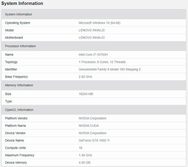 Nvidia GTX 1650 Ti Specs Listed in Benchmark Results | Tom's Hardware