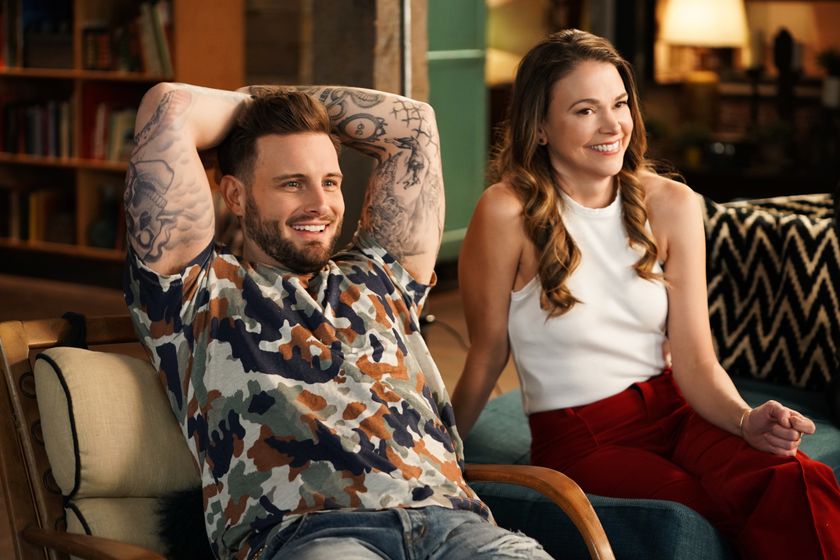 Nico Tortorella as Josh, Sutton Foster as Liza, in Younger