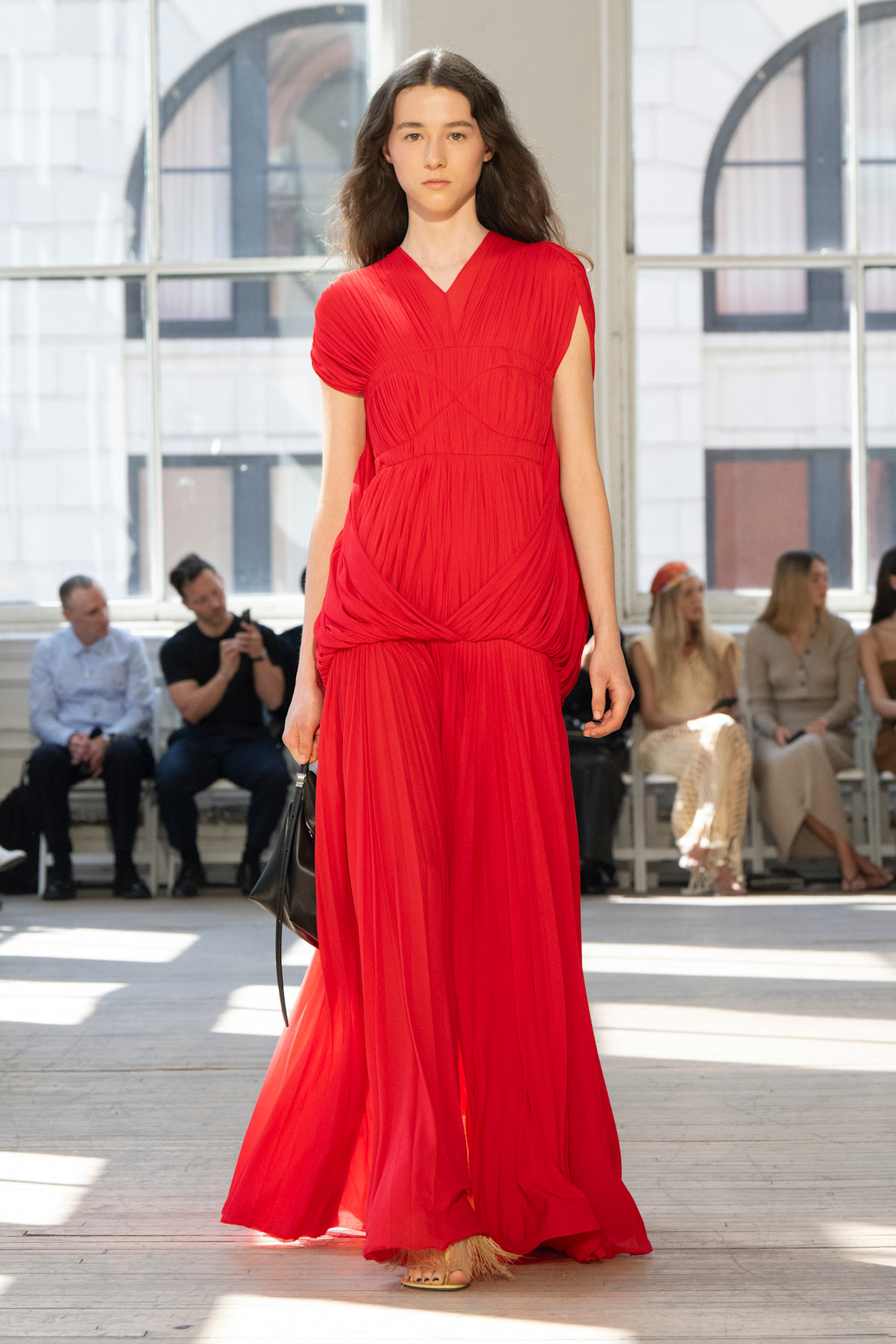 An image of the poppy red colour trend on the Proenza Schouler spring/summer 2026 runway.