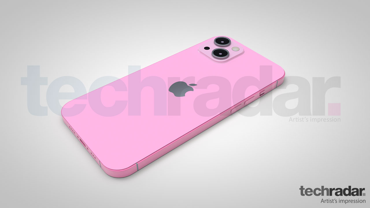 An artist's impression of the iPhone 13 in pink