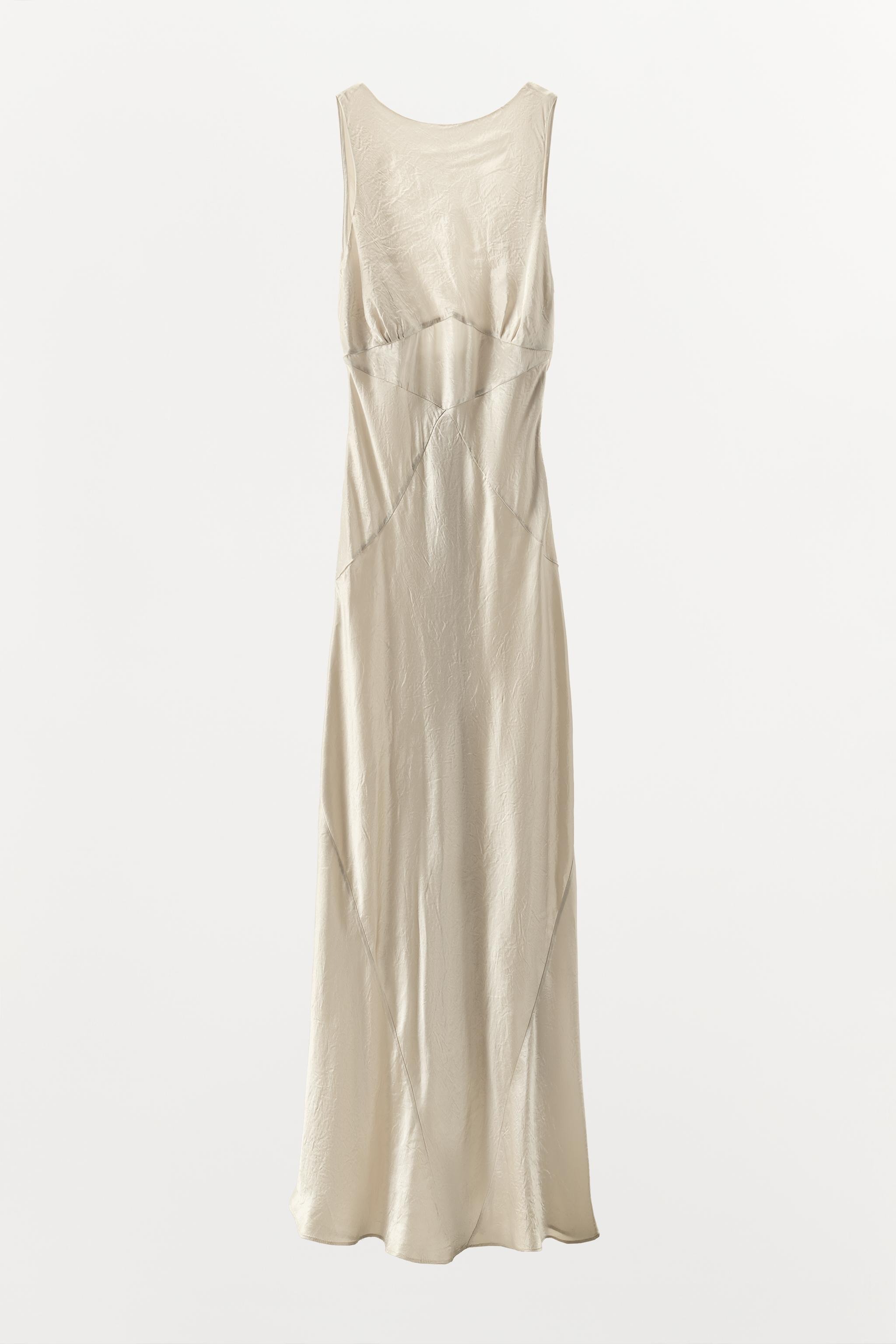ZARA, Limited Edition Wrinkled Effect Satin Dress