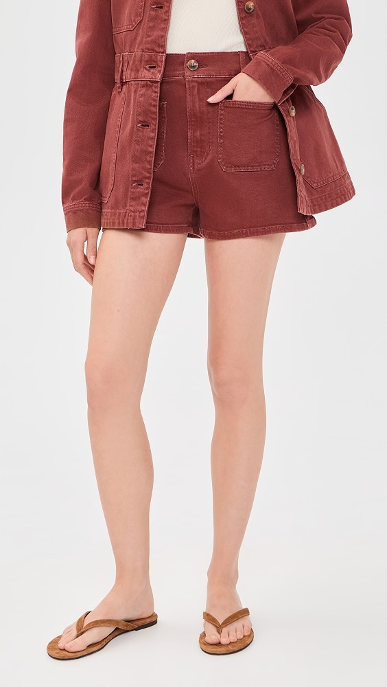 Elijah Shorts With Patch Pockets - Rust