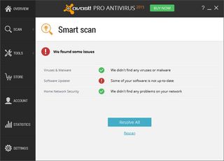 Avast scan results