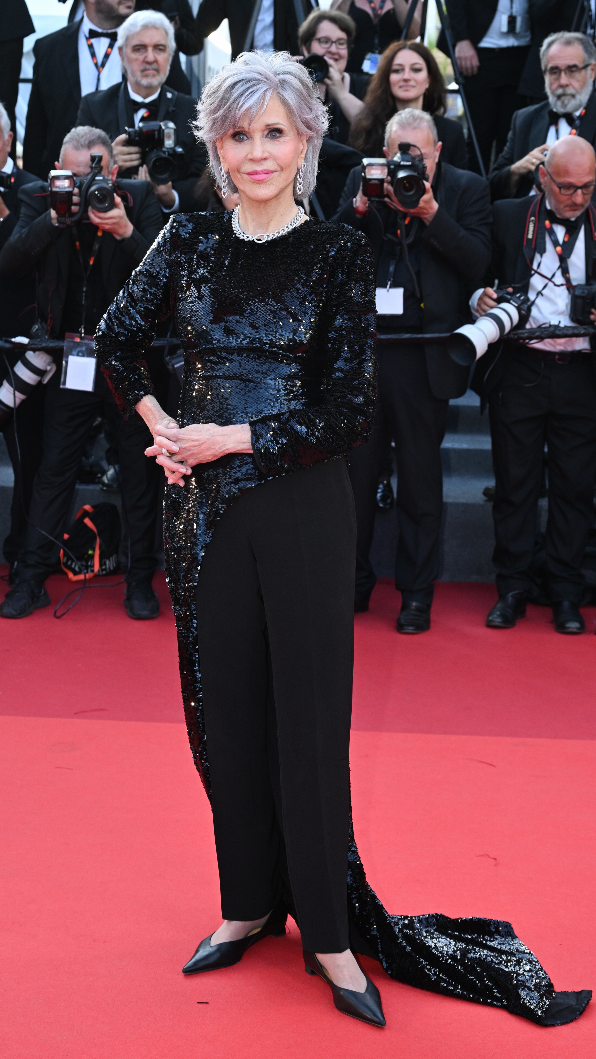 Jane Fonda attends the "Elemental" screening and closing ceremony red carpet during the 76th annual Cannes film festival at Palais des Festivals on May 27, 2023 in Cannes, France.