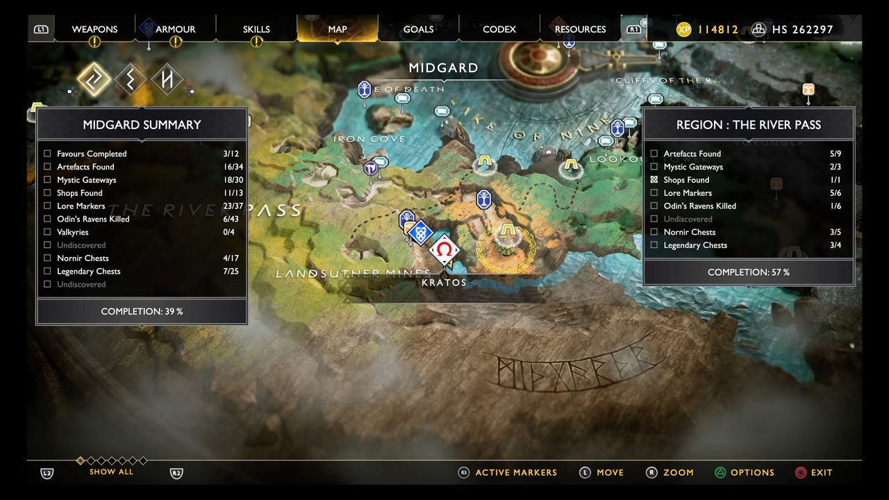 God of War treasure map locations