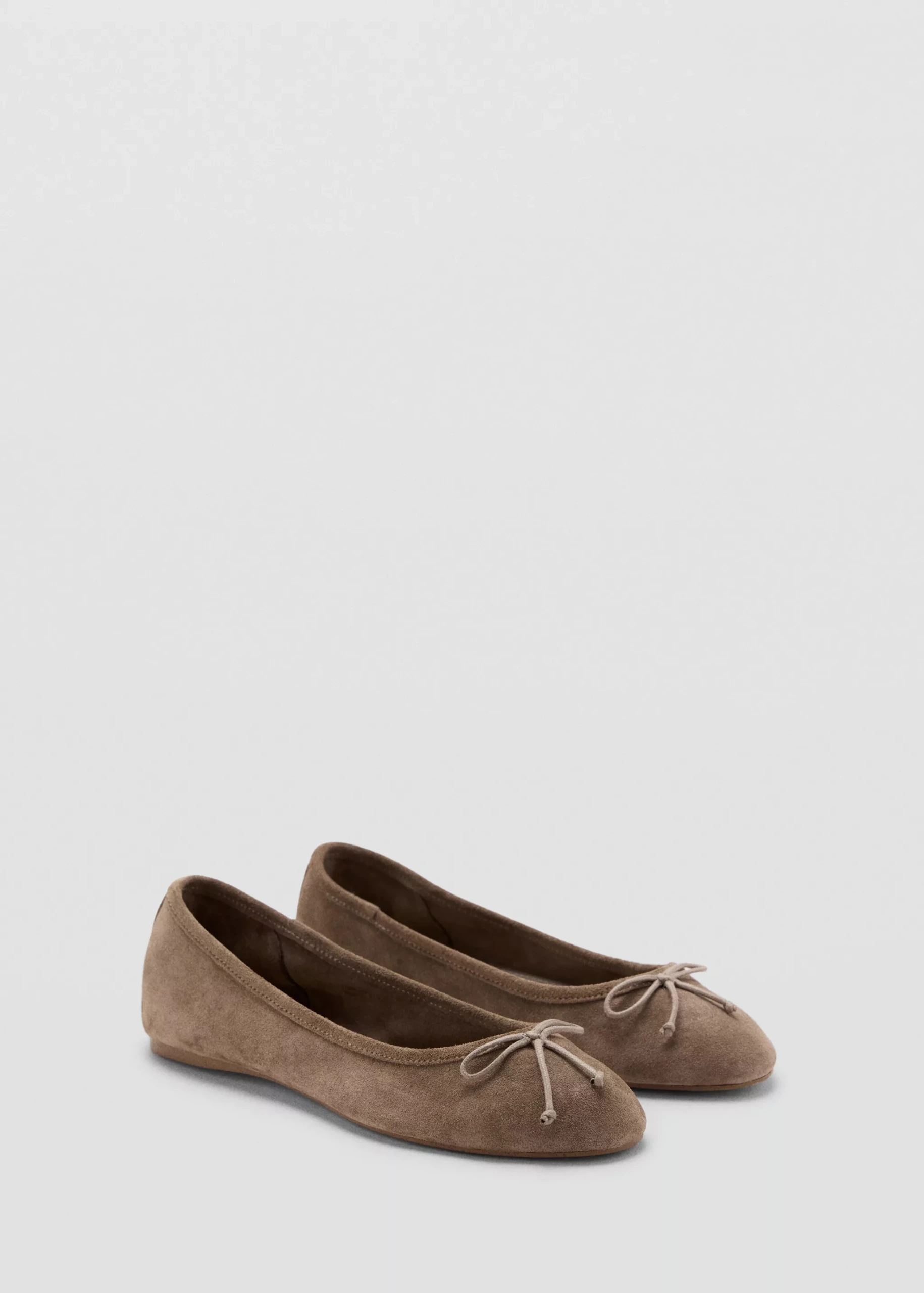 mango, Leather ballet flats with bow