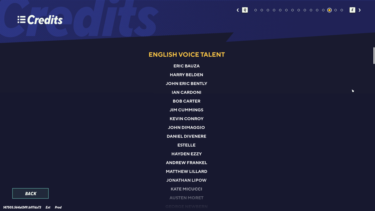 MultiVersus credits for the English voice talent, notably missing Justin Roiland.