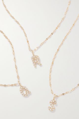 Initial Sparkle Gold Diamond Necklace