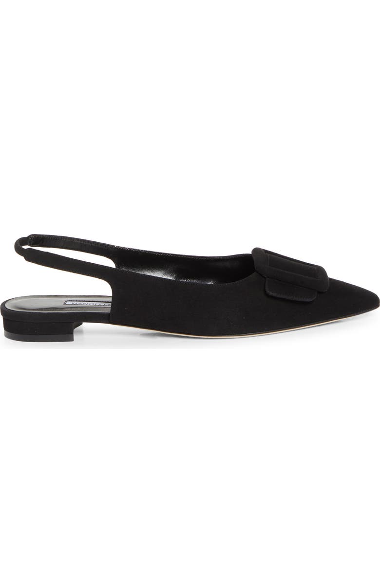 Maylura Buckle Pointed Toe Slingback Flat