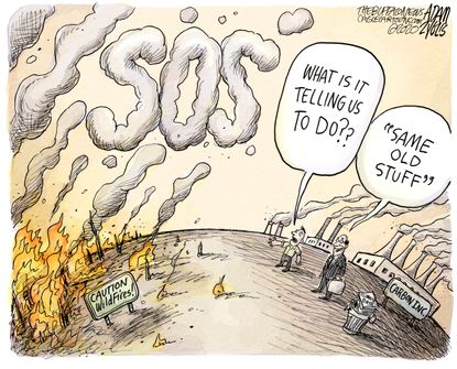 Editorial Cartoon World Australia wildfires climate change