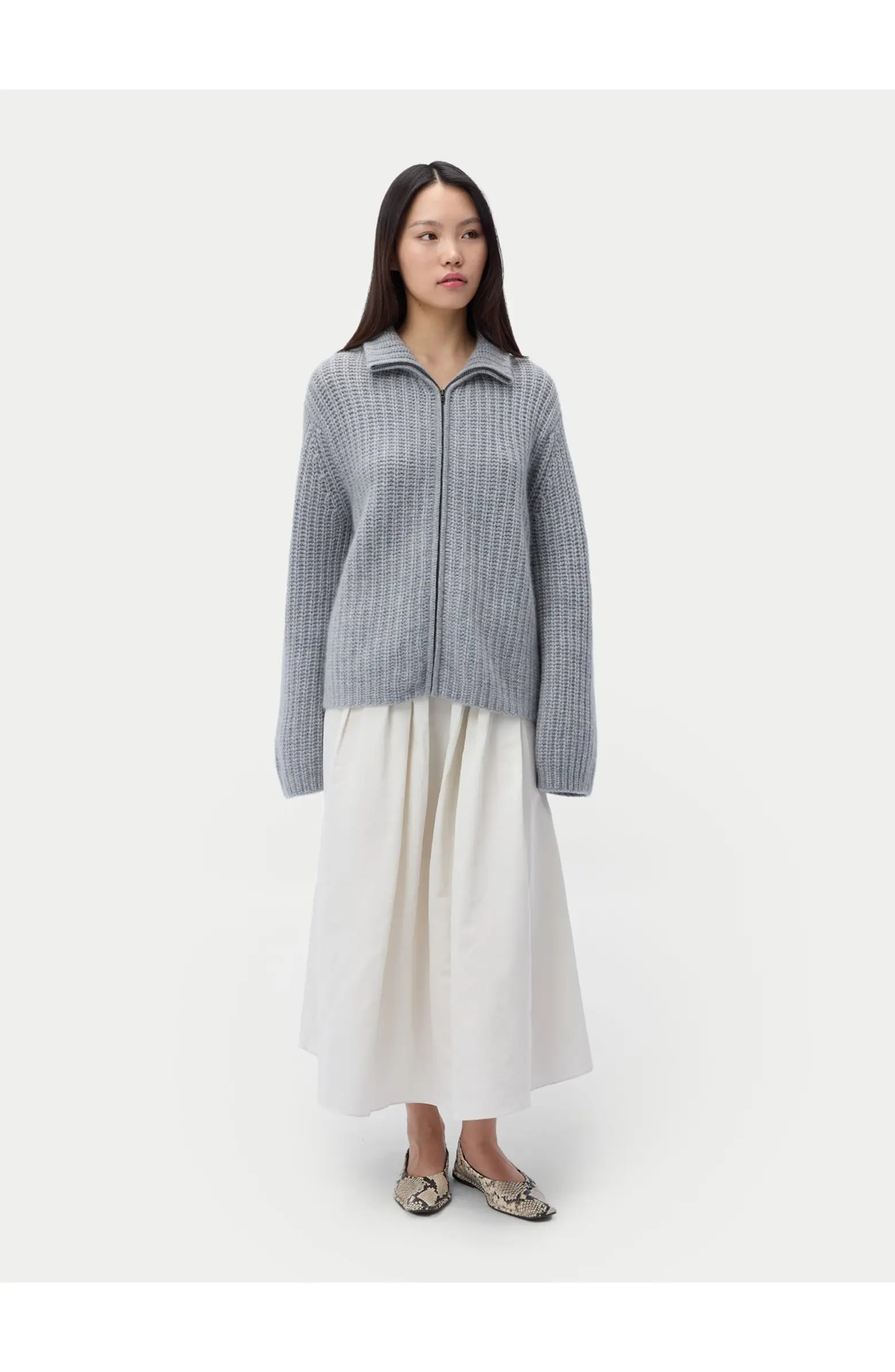 GOBI Mongolian Cashmere, Chunky Cashmere Cardigan With Zipper