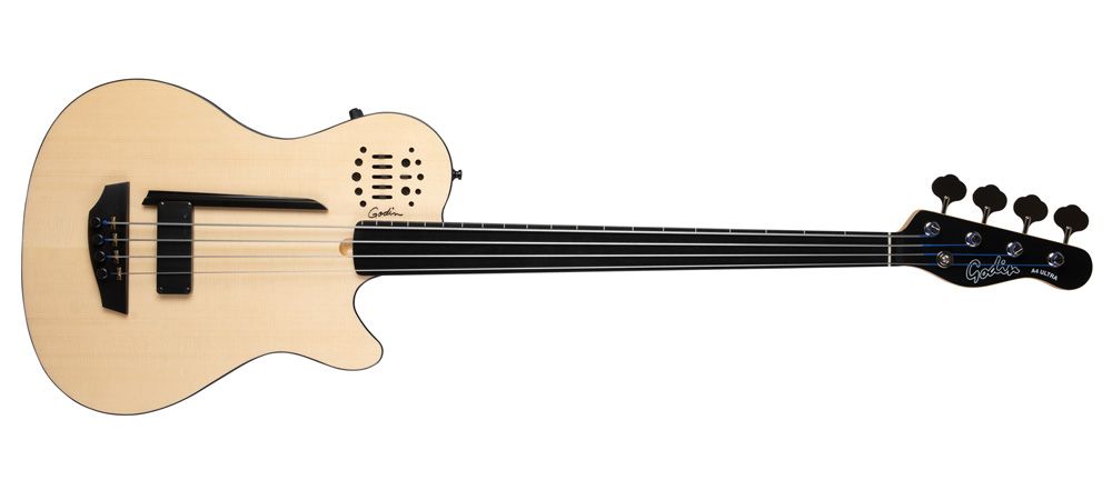 Godin fretless bass guitar
