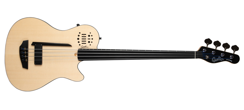 Godin fretless bass guitar