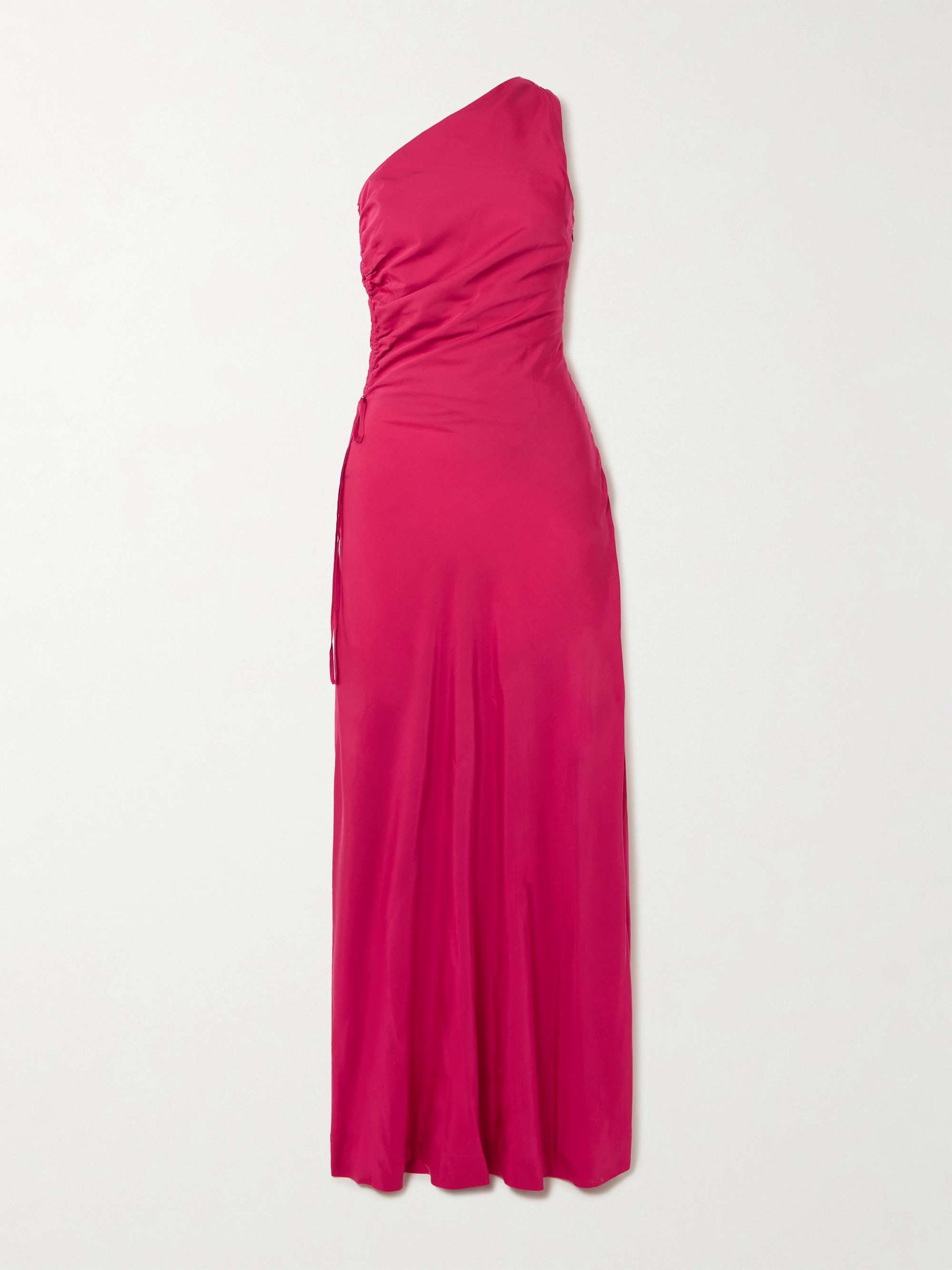 Laureles One-Shoulder Ruched Tencel™ Lyocell Maxi Dress