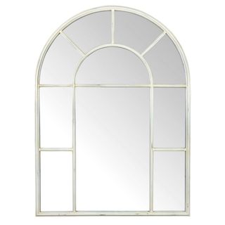 Arched mirror with white frame