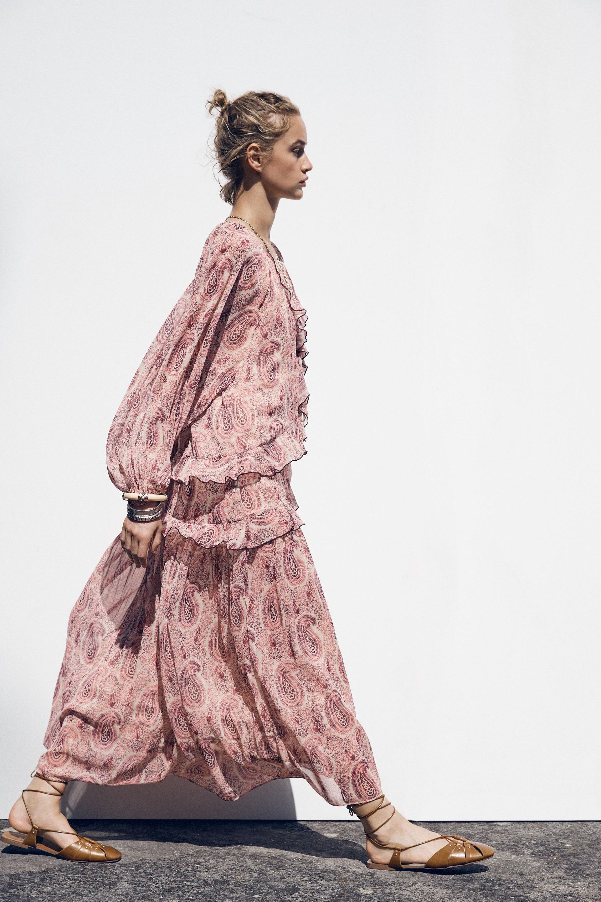 Ruffled Print Dress