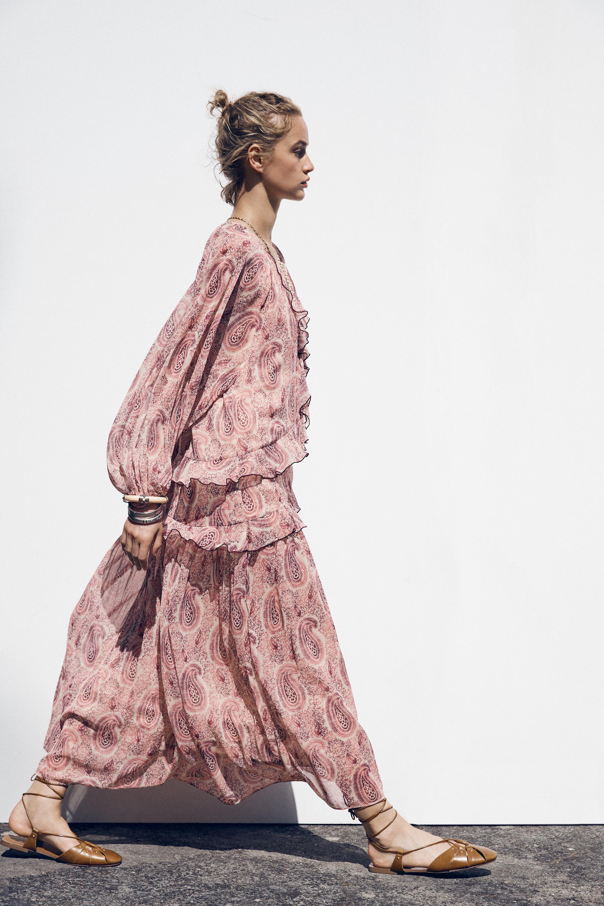 Ruffled Print Dress