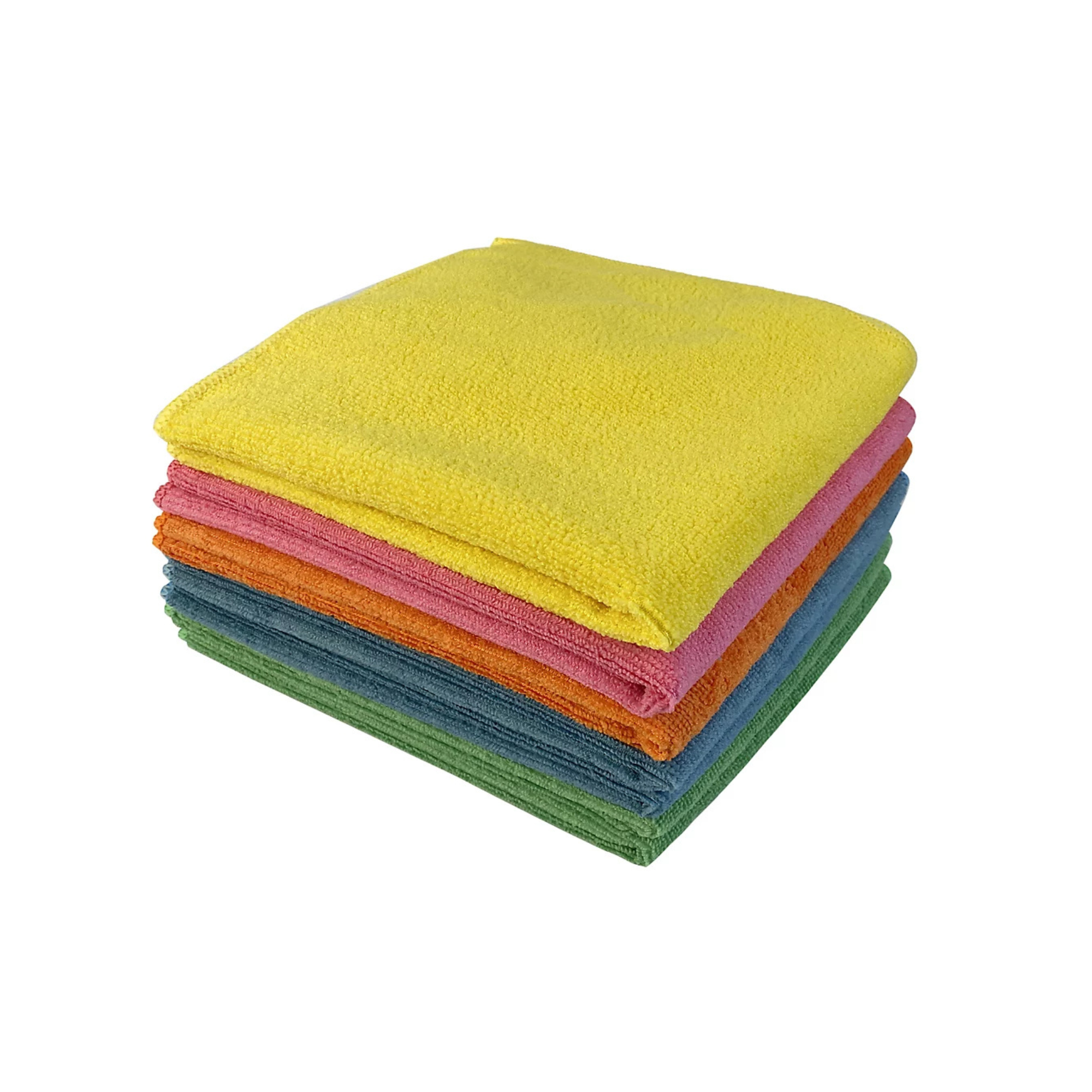 GoodHome Multicolours Microfibre Kitchen Cleaning Cloths, Pack of 5